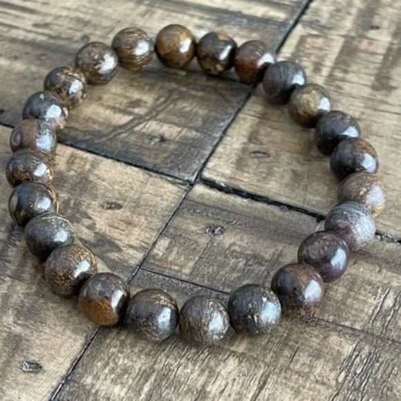 8mm Bronzite Chakra Stretch Bracelet - Picture 2 of 4